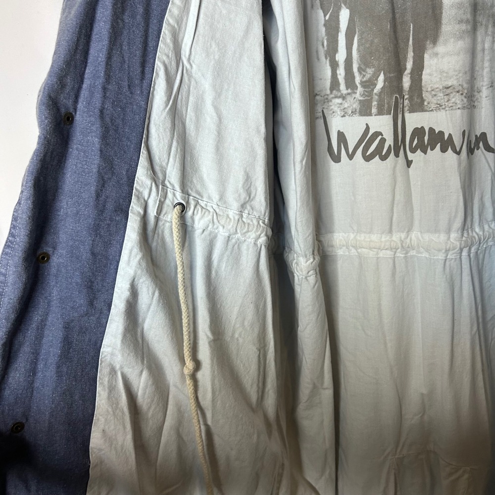 Wallamwan Jacket Size XL Mens Denim Long Duster Coat Indigo Blue Western Style - Picture 6 of 15